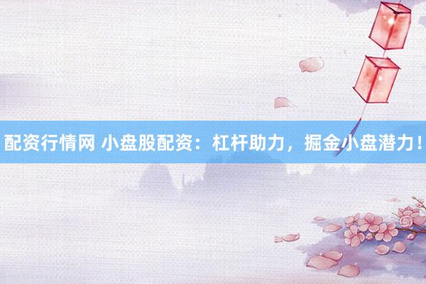 配资行情网 小盘股配资：杠杆助力，掘金小盘潜力！