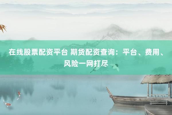 在线股票配资平台 期货配资查询：平台、费用、风险一网打尽
