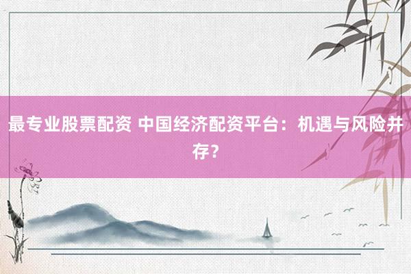 最专业股票配资 中国经济配资平台：机遇与风险并存？