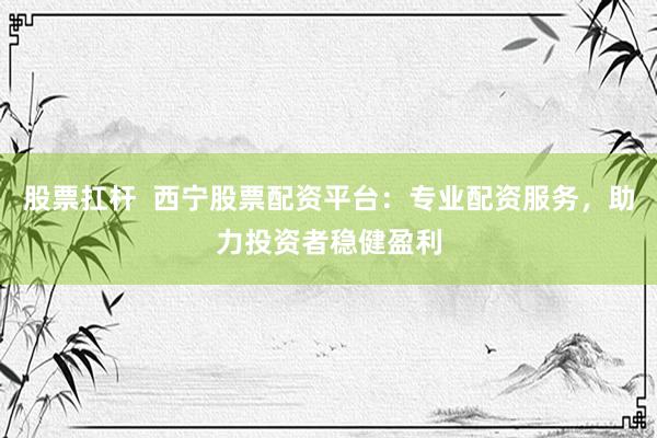 股票扛杆  西宁股票配资平台：专业配资服务，助力投资者稳健盈利