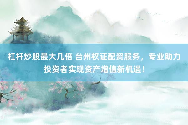 杠杆炒股最大几倍 台州权证配资服务，专业助力投资者实现资产增值新机遇！