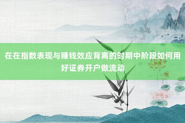 在在指数表现与赚钱效应背离的时期中阶段如何用好证券开户做流动
