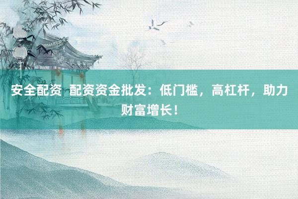 安全配资  配资资金批发：低门槛，高杠杆，助力财富增长！